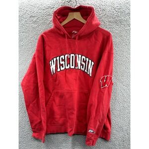 Vintage University of Wisconsin Badgers Sweatshirt Men's Extra Large Hoodie Red